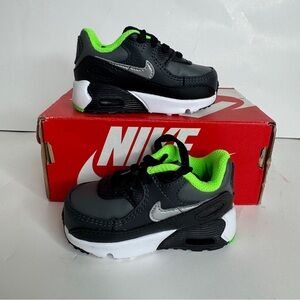 Nike Air Max 90 LTR  Toddler Athletic Sneakers Size 3c Black/Chrome Smoke Grey
